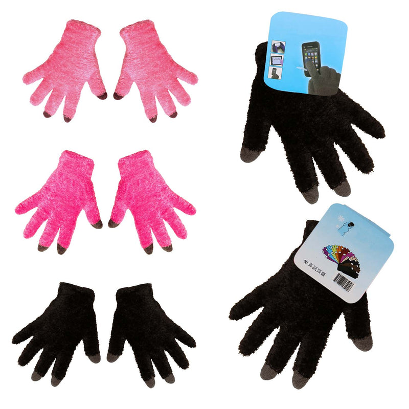 Bulk Unisex Winter Touch Gloves - 3 Assorted colors - Wholesale Case of 96 Pairs