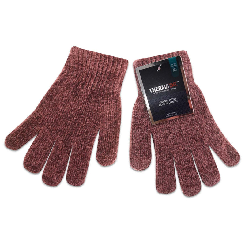 Wholesale Winter Unisex Chenille Gloves- One Size Fits Most in 7 Assorted Colors- Bulk Case of 96