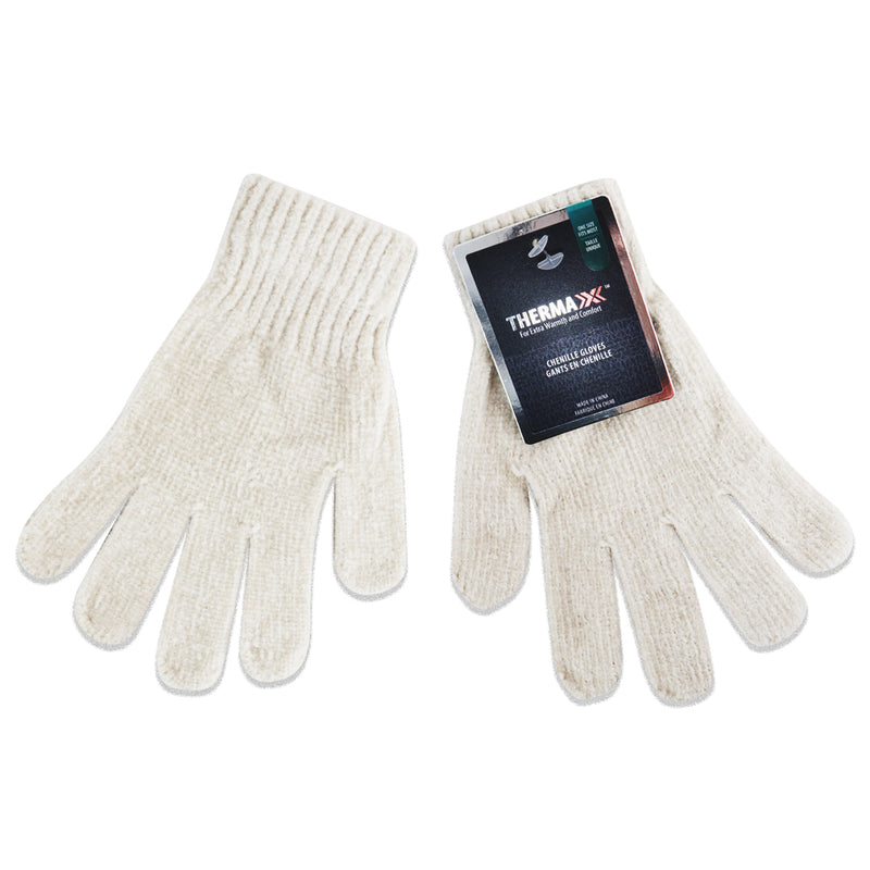 Wholesale Winter Unisex Chenille Gloves- One Size Fits Most in 7 Assorted Colors- Bulk Case of 96