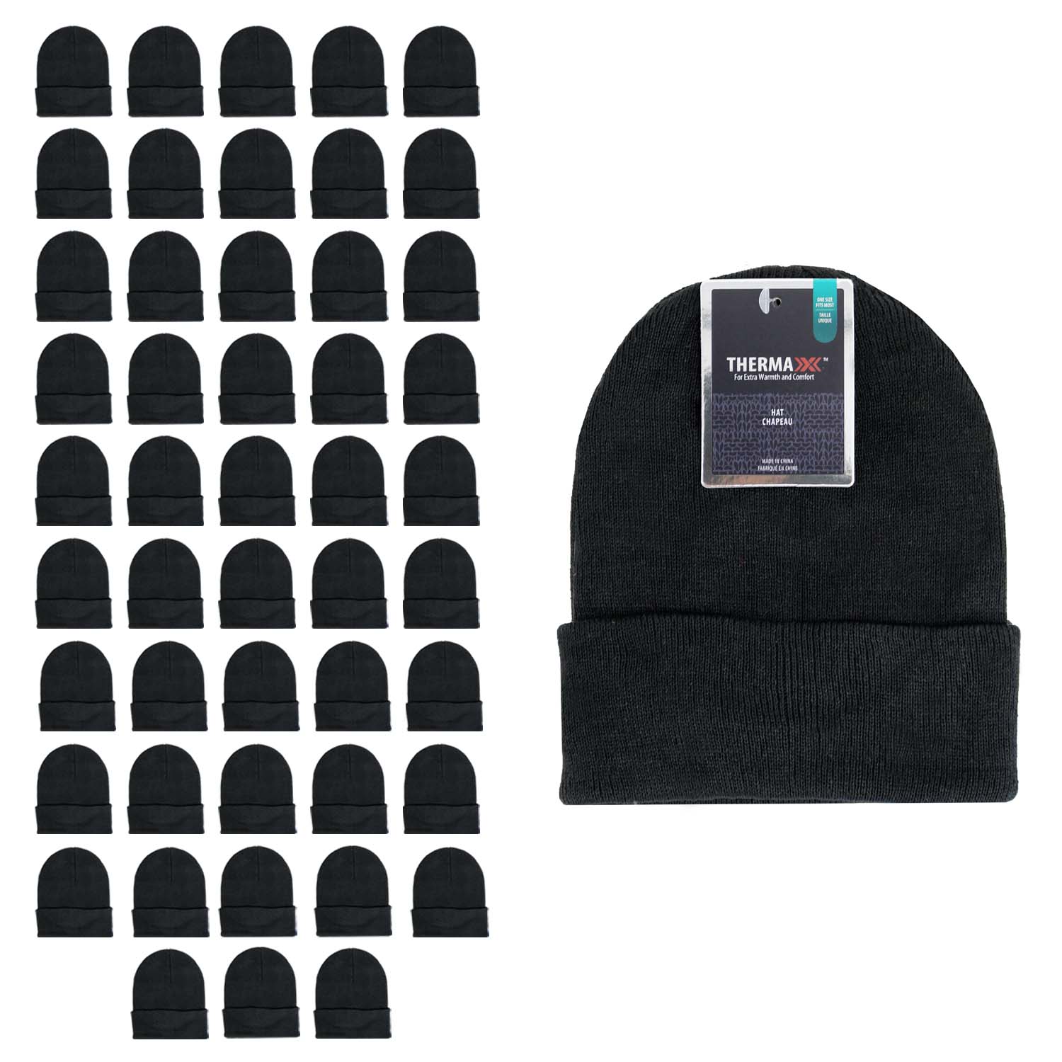 Wholesale Winter Unisex Hats- One Size Fits Most- Bulk Case of 48