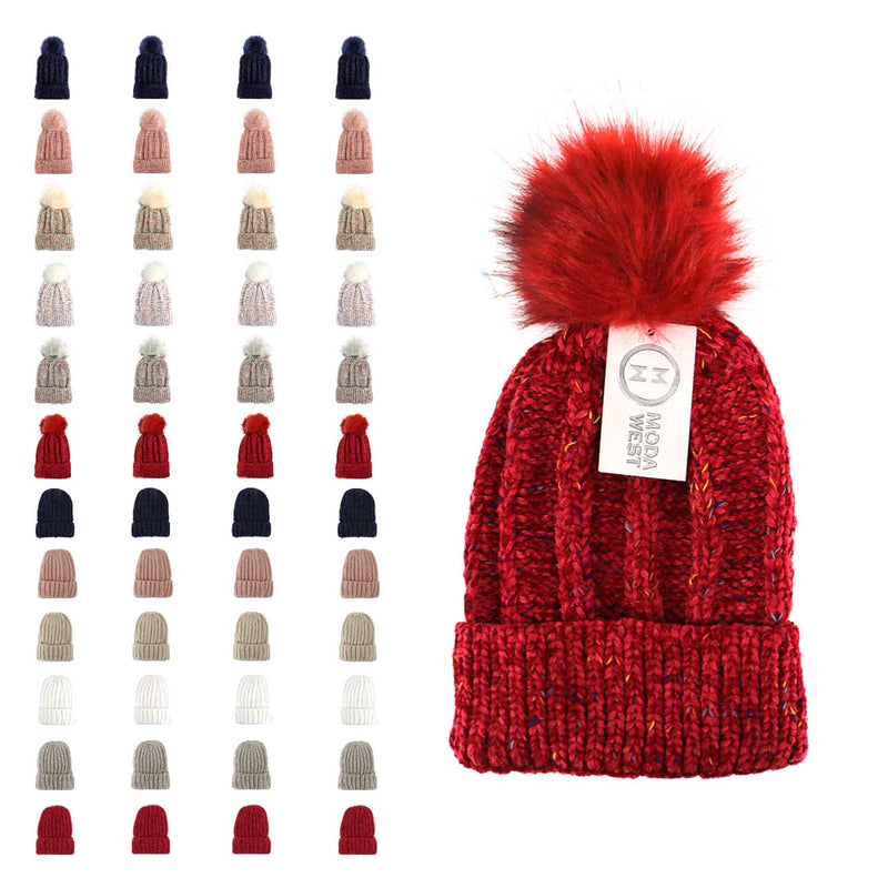 Wholesale Winter Women's Hats - One Size Fits Most- Bulk Case of 48