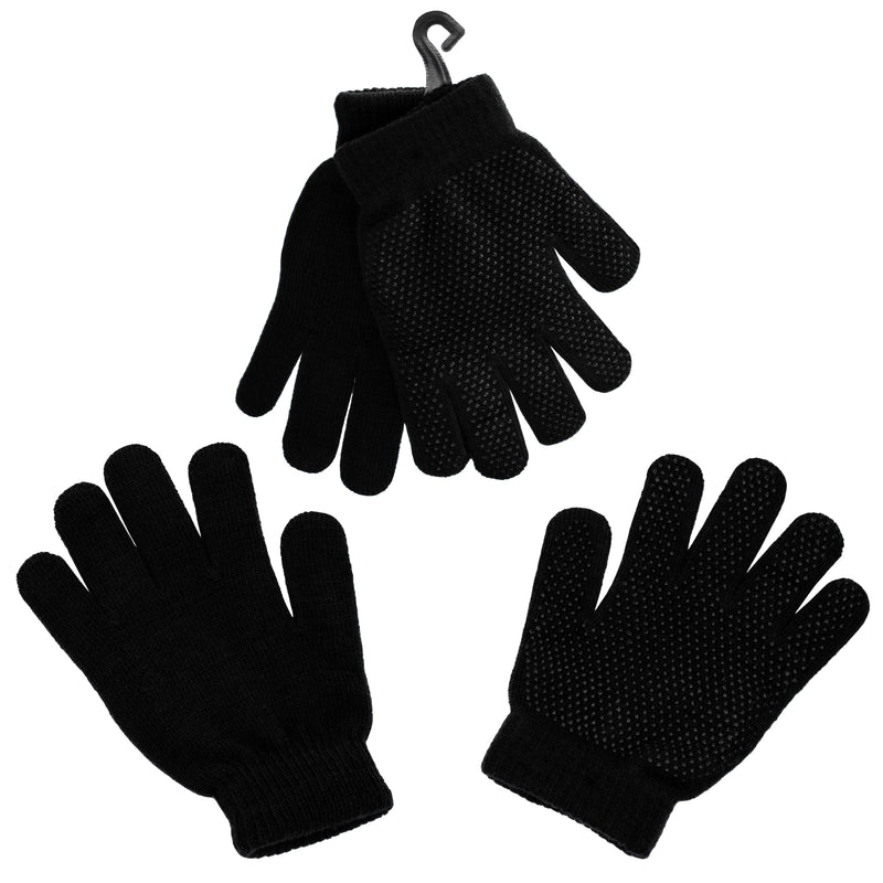 Wholesale Unisex Winter Black Knit Gloves- Wholesale Case of 96 Glove Pairs